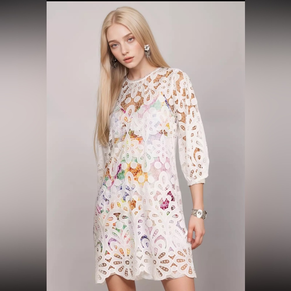 Johnny Was
Women's White Lisetta Lace Mini Dress